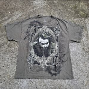 Vintage The Dark Knight Joker Mens T-Shirt XL Heath Ledger Y2K Affliction DC